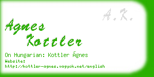 agnes kottler business card